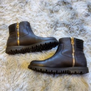 Gucci Black Leather Moto Boots EUC Sz 38/8
